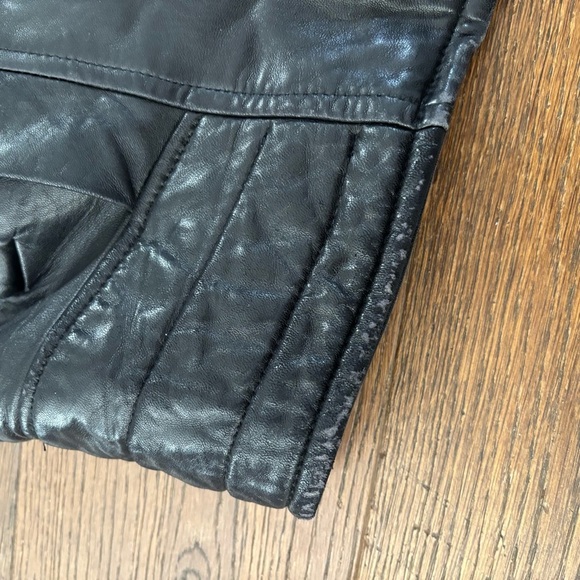 Vintage Danier Black Leather Bomber Moto Zip Up Jacket - Picture 16 of 16